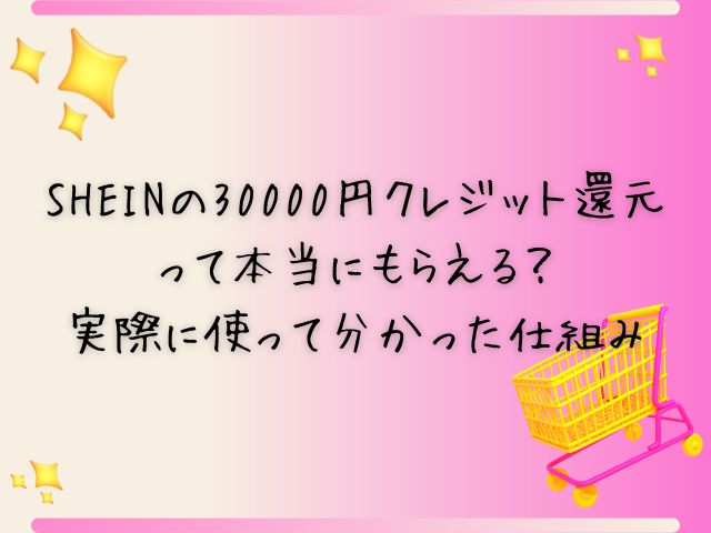 SHEIN　30000円クレジット　還元　本当