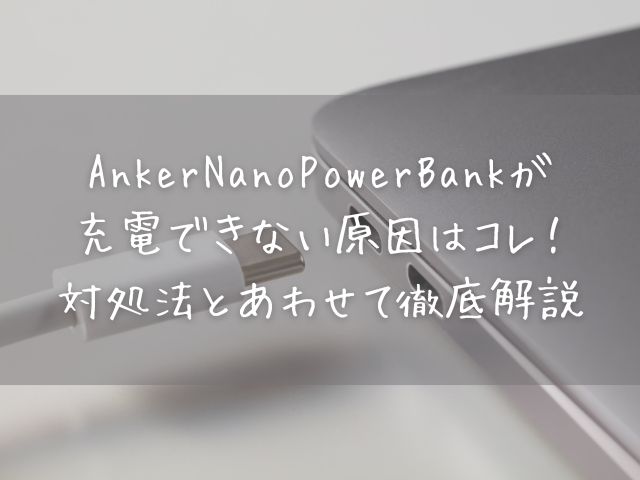 AnkerNanoPowerBankが充電できない原因はコレ！対処法とあわせて徹底解説